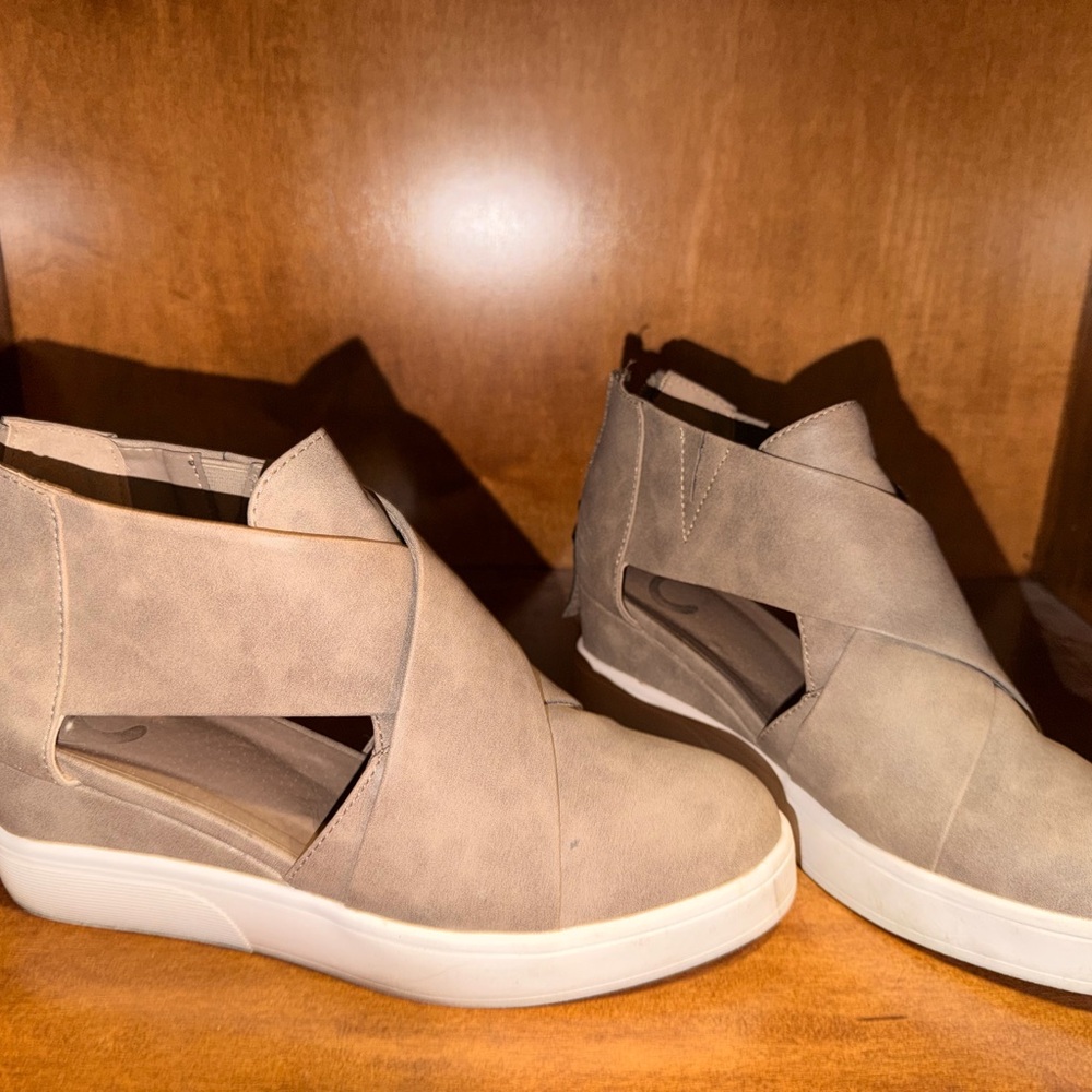 Tan Slip-On Ankle Boots